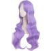 MapofBeauty 28 Inch Light Purple Curly Synthetic Wig with Side Bangs - Charming Women's Full Hair - Buy Online on GoSupps.com