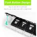 Weekly Pill Organizer - Remtise Am/Pm Daily Case for Vitamins & Supplements | 7-Day Push Button Medicine Box (Black & White - Buy Online on GoSupps.com