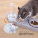 NATRUTH Cat Bowls Gravity Water & Double Food Triple Bowls Set with Mat & Spoon - Ideal for Wet/Dry Feeding - Grey - Buy Online on GoSupps.com