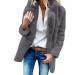 Hanxiulin plush jacket oversize warm lined fleecemantel ladies coat winter jacket long -sleeved stand -up collar uphill Outdoor Feeded autumn winter coat with hooded plush jacket 5xl dark gray