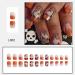 Fall Press On Nails - Short Square Fake Nails with Gold Glitter French Tip | Full Cover Autumn Design | Pumpkin Maple Leaf & Thanksgiving Nails | Glue on Acrylic Manicure - Buy Online on GoSupps.com