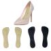 2 Pairs 3/4 Gel Cushioning Inserts for Women Shoe Non-sliping Adhesive Heel Inner Soles Velvet Shoe Pads for Pumps Sandals Flats Boots (Black Beige)
