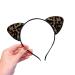 amangul Cute Leopard Print Animal Ear Headband Hair Clip Costume Supplies for Teenager Girl Adults Women Costume(Dark Brown)