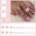 24Pcs Pink Press On Toenails with Cute Flower Design - Glossy Acrylic False Toe Nails for Women and Girls - Buy Online on GoSupps.com