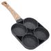 TREGOO Pan Four-Hole Frying Pot Non-Stick Egg Breakfast Fried Pan Pancake Stove Pan Saucepan Cooking Utensils Cookware for Kitchen Camping