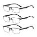 ALWAYSUV 3 Pack Reading Glasses Blue Light Blocking Reading Glasses Black Full Frame Professer Reading Glasses for Men Black 1.5 x