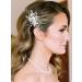 Latious Silver Flower Bridal Hair Clip with Rhinestones and Pearls - Wedding Hair Barrette for Women and Girls - Buy Online on GoSupps.com