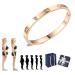 Flysmus Carly Mineral Detoxify Bangle Anti Swelling Therapy Bracelets Lymph Drainage Bracelet Lymph Drainage Magnetic Bracelet Weight Loss Bracelet Men and Women (Rose Gold)