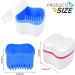 Denture Box Retainer Case Denture Storage Bath Box Denture Holder Box Cleaning Box Lightweight and Portable Cleaning Box with Filter (L Blue) L Blue - Buy Online on GoSupps.com