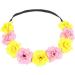 amangul Flower Headband for Bridal Women Wedding Hairband Crown Headhoop Elegant Headpiece Lady Girl Party Hair Accessories(Yellow Pink) - Buy Online on GoSupps.com