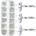 1500Pcs Nail Gems Flat Back Crystal Rhinestones + Tweezer | Face & Nail Art Decoration | 3 Sizes White-AB - Buy Online on GoSupps.com