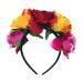 Mexican Flower Crown Headband Halloween Hairband Rose Flower Crown Headpiece Floral Hair Accessories for Cosplay Carnival Party Beach Vacaton