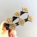Set of 3 Sparkling Crystal Stone Braided Hair Clips | Rhinestone Hair Styling Clips for Women | Double Layer Design with 3 Small Clips | 3-Pack in Assorted Colors - Buy Online on GoSupps.com