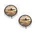 Airplane Printed Mini Round Pill Box Pill Box 3 Compartment Medicine Pill Case Pill Organizer Travel Pillbox Portable Pill Box for Pocket Home Office Use