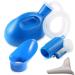 Urinal Funnel Men's Potty Portable Pee Bottle 2000 ML for Hospital Camping Car Travel (Blue)&Urinal Funnel