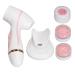 Electric Face Brush Waterproof Pore Deep Cleansing Silicone Facial Cleansing Brush for Salon (Pink)