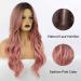 Piaou Ombre Black to Pink Synthetic Wig for Women - Long Natural Wave Heat Resistant Hair - Natural Looking - Buy Online on GoSupps.com