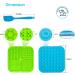 MateeyLife Licking Mat 2PCS for Dogs and Cats | Premium Lick Mats with Suction Cups | Anxiety Relief & Boredom Reducer | Perfect for Bathing, Grooming | Blue & Green + Spatula - Buy Online on GoSupps.com