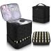 Veirdro Portable Double-Layer Nail Polish Organizer  Nail Polish Bag Holds Nail Lamp and 30 Nail Polish Bottles  15ml/0.5 fl.oz   Travel Nail Polish Carrying Bag for Manicure Tools Storage Black