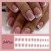 24 Pcs Short Square French Tip Press on Nails with Rhinestone Designs - Nude Pink Glue on Nails for Women - Buy Online on GoSupps.com