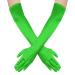 NQEUEPN Women Long Gloves Long Elbow Satin Gloves 21" Stretchy 1920s Opera Gloves Hand Care Moisturizing Gloves for Women Girls Evening Party Dance (Dark Green)