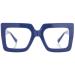 Kursan Oversized Square Black Glasses for Women Men Big Frame Blue Light Blocking Glasses Fashion Eyeglasses (Blue) Blue 53 Millimeters