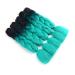 Showjarlly Jumbo Braid Art Hair Extensions - 24 Inch Ombre KanKal n Braid Extensions (5 Pack) for Crochet & Box Braids - Black/Cyan - Buy Online on GoSupps.com