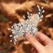 Bridal Crystal Hair Comb with Pearls | Wedding Hair Accessories for Women and Girls - Silver - Buy Online on GoSupps.com