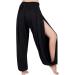 Lofbaz High Slit Yoga Harem Pants XL Black for Women - Dance, Lounge, Maternity Trousers - Buy Online on GoSupps.com