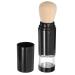 Healeved Retractable Blush Brush Refillable Loose Powder Bottle Jar Travel Makeup Brush Liquid Foundation Brush with Cap for Highlighter Contour Cosmetics B Black 2