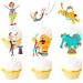 S-Cp-0107 Ice Cream Fruit Dessert Cupcake Topper Colorful Glitter Happy Birthday Sensory Pop Game Theme Decor Supplies Baby Shower Boys Girls Birthday Party Decorations