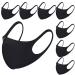 Breathable facial mask made of fabric with ear loops reusable soft washable durable for daily use in public black black 8 pieces p Pack.