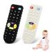 Baby biting toys 2 pieces of bathing toys for 3 months baby remote control bite ring BPA-free silicone dental aid toy for 3 6 12 months baby (black + white)