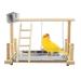 Parrots Playground Bird Perch Gym Playpen with Ladder Swings Feeding Cups for Parakeets African Grey Conures Cockatiel Cage Accessories Exercise Toys (Log Wood)