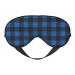 Blue Black Plaid Print Sleep Eye Mask Blindfold with Elastic Strap Headband Soft Eye Cover Eyeshade for Night Sleeping Travel