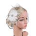 AJTUTUS Party Fascinator Hair Clip for Party Wedding Women Feather Mesh Fascinator Hair Pin Big Flower Church Headdress