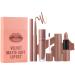 Mimoqk Matte lipstick with lip liner lipstick and pencil 2 in 1 non-stick cup with high pigmentation 3 long lasting lip pencils and lipstick set velvet lip liner