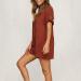 ESCBUKI Women's Button Down Jumpsuit - Solid Color Knee Length Romper Dress - Red Flowy Pantsuit - Buy Online on GoSupps.com