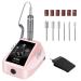 HUGMAPLE Professional Nail Drill, 35000RPM Electric Nail File Machine for Acrylic Nails, Rechargeable Cordless E File with Bits & Foot Pedal For Remove Gel Polish Nail for Manicure Salon Home, Pink