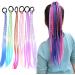 Girls Clip In Braids Dreadlocks Braid Bobbles Scrunchies Party Hair Dress Up (1 Purple) 1 Purple - Buy Online on GoSupps.com