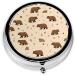 Cartoon Cute Bear Round Pill Box | 3 Compartment Travel Organizer for Vitamins & Medicine - Mini Decorative Pocket Case - Buy Online on GoSupps.com
