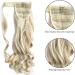 Wavy Ponytail Extension 23 Inch Synthetic Natural Curly Hairpiece Wrap Around Hair Extensions for Women Daily Use Blonde Wavy Hair Extensions - Buy Online on GoSupps.com
