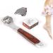 3 types of foot scraps multifunctional wooden handle stainless steel dead skin removal footfire for foot care removal of solid cracked skin foot scraper + blade + dead skin rub