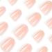 24pcs Short Oval French Tip Stick on Nails Nude Pink Glitter Edge - Women Girls Nail Art Set - Buy Online on GoSupps.com