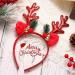 Unicra Christmas Headband Elk Deer Antlers Headband Animal Horns Headwear Hair Piece Halloween Hair Accessories for Christmas Red - Buy Online on GoSupps.com