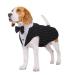 Kuoser Dog Smoking Suit & Bandana Set Pet Fomal Clothing Dogs Mantel with Removable Flying Dog Suit Puppy Costume Shirt For Wedding Halloween Birthday Party S-XXL M Recare length: 35 cm striped