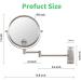 8 inch Retractable 360 Rotating Wall-Mounted Makeup Mirror | 10x Magnification | Decorative Brushed Nickel | Bathroom Swing Mirror - Buy Online on GoSupps.com