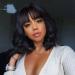 Short Bob Wigs with bangs Body Wave Human Hair Wig with Bangs Brazilian Virgin Human Hair None Lace Front Wigs With Bangs 130% Density Machine Made Wigs For Black Women 12 inch?-¡­ 12 Inch (Pack of 1) body wig with bangs