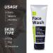 Ustraa Face Wash Acne Control - Neem & Charcoal 7.05oz - Oil Control & Acne Prevention for Oily Skin SLS & Paraben-Free - Buy Online on GoSupps.com