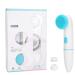 Silicone facial cleaning brush 2 in 1 electrical face brush electrical face brush facial cleaner for exfoliation and skin deep cleaning (blue)